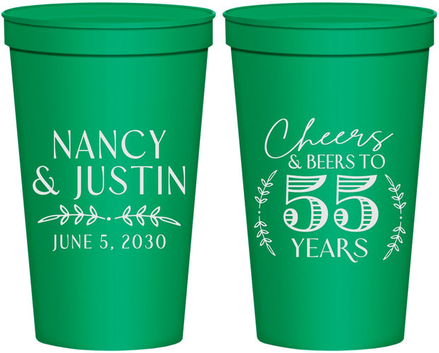 Personalized Anniversary 22 oz Stadium Cups - Cheers To 55 Years | 80038