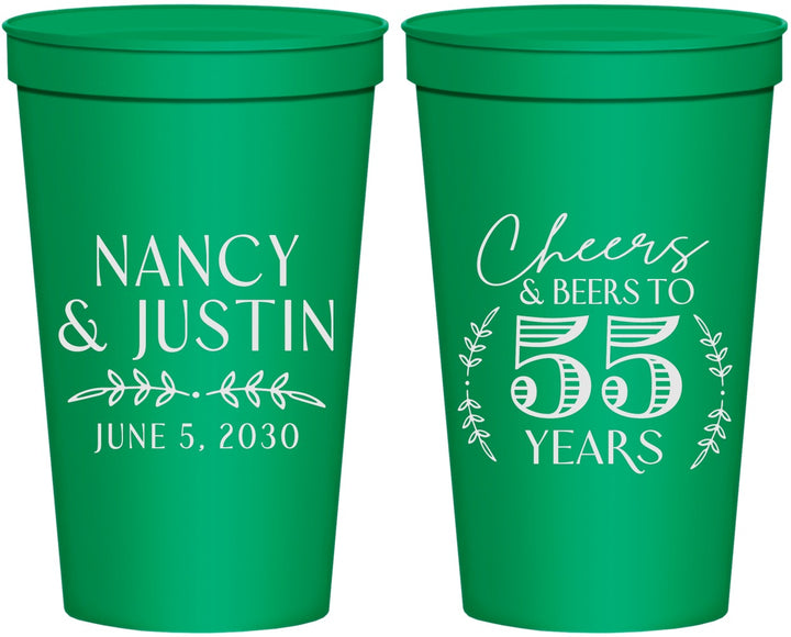 Personalized Anniversary 22 oz Stadium Cups - Cheers To 55 Years | 80038