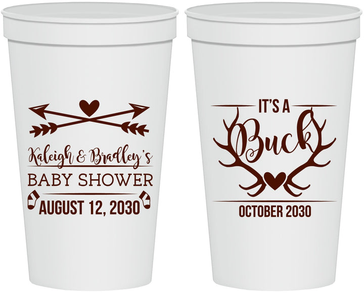 Personalized Baby Shower 22 oz Stadium Cups - It’s A Buck Antler | 90000