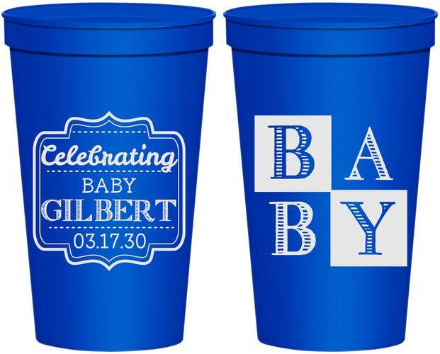 Personalized Baby Shower 22 oz Stadium Cups - Celebrating | 90029