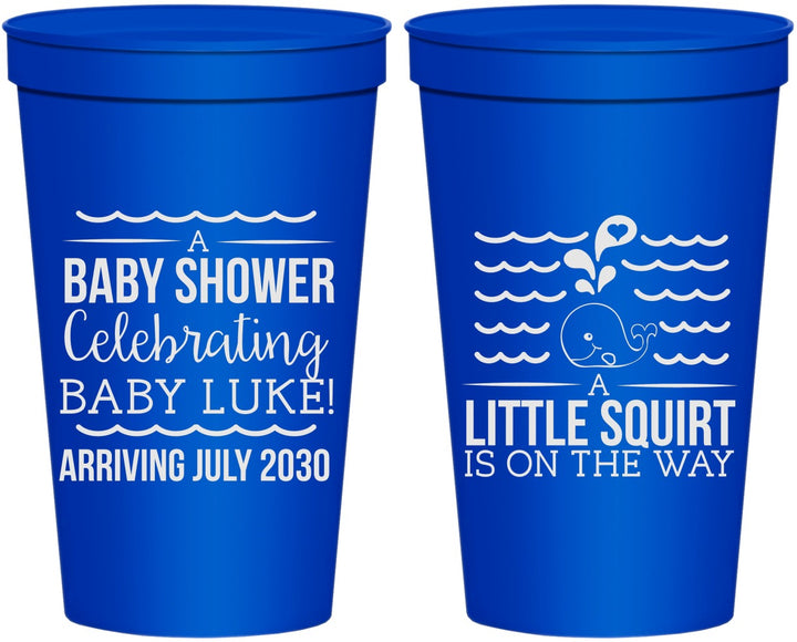 Personalized Baby Shower 22 oz Stadium Cups - Little Squirt On The Way | 90043