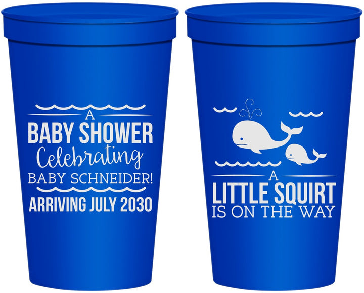 Personalized Baby Shower 22 oz Stadium Cups - Mermaid On Her Way | 90044