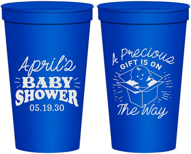 Personalized Baby Shower 22 oz Stadium Cups - Precious Gift | 90057