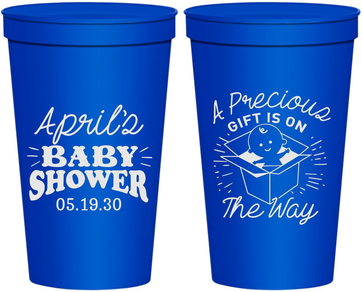Personalized Baby Shower 22 oz Stadium Cups - Precious Gift | 90057