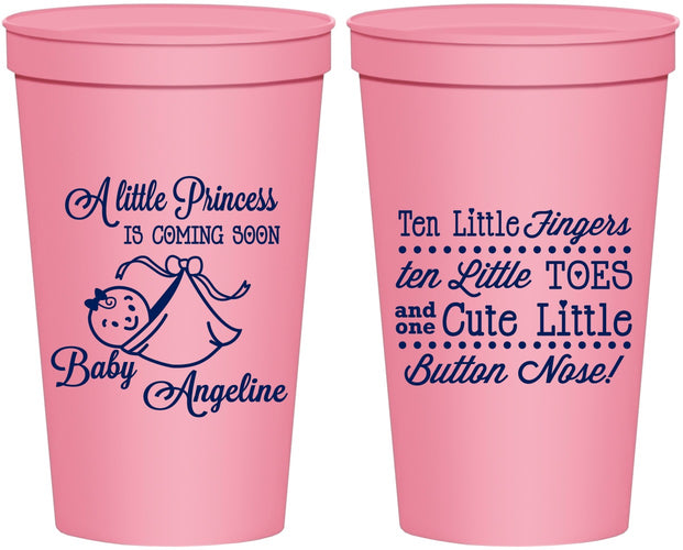 Personalized Baby Shower 22 oz Stadium Cups - Little Princess | 90066