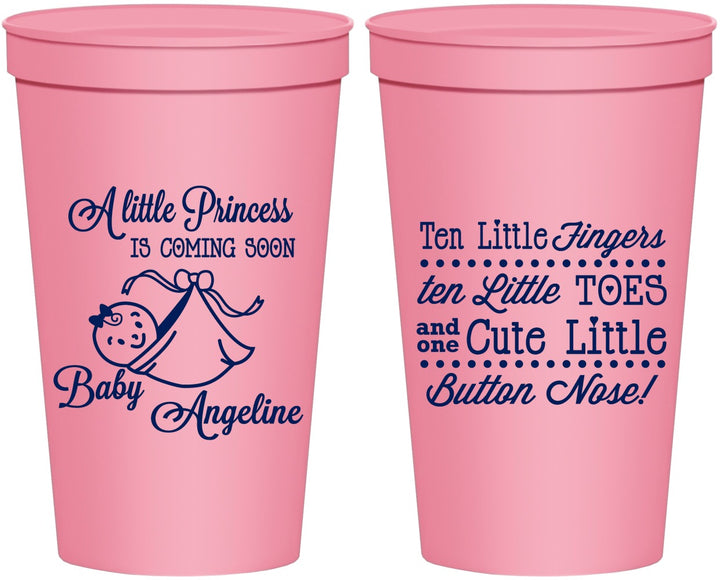 Personalized Baby Shower 22 oz Stadium Cups - Little Princess | 90066