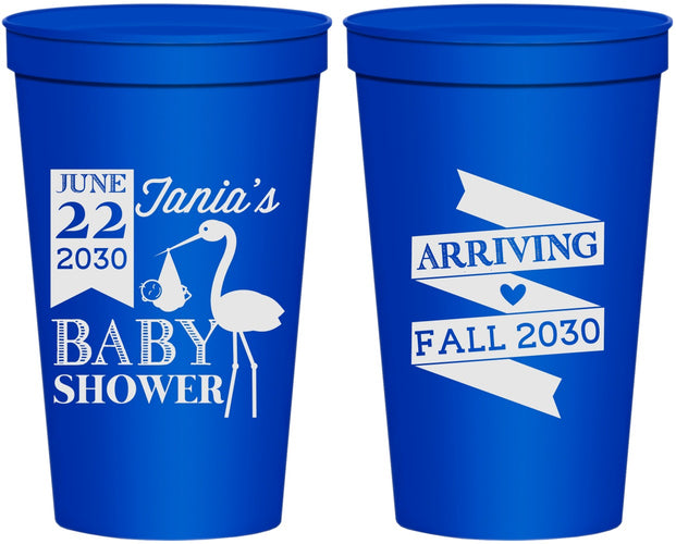 Personalized Baby Shower 22 oz Stadium Cups - Stork | 90073