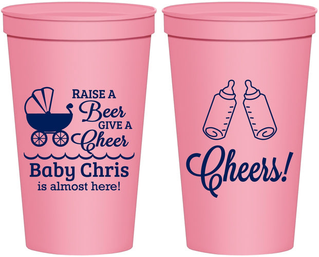 Personalized Baby Shower 22 oz Stadium Cups - Raise A Beer | 90081