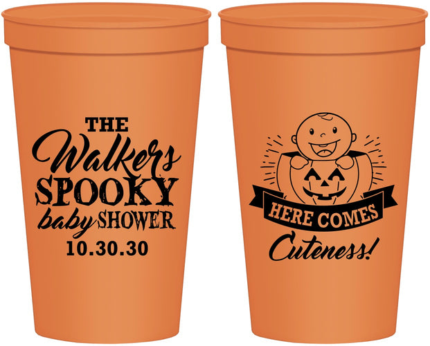 Personalized Baby Shower 22 oz Stadium Cups - Cuteness Halloween | 90089