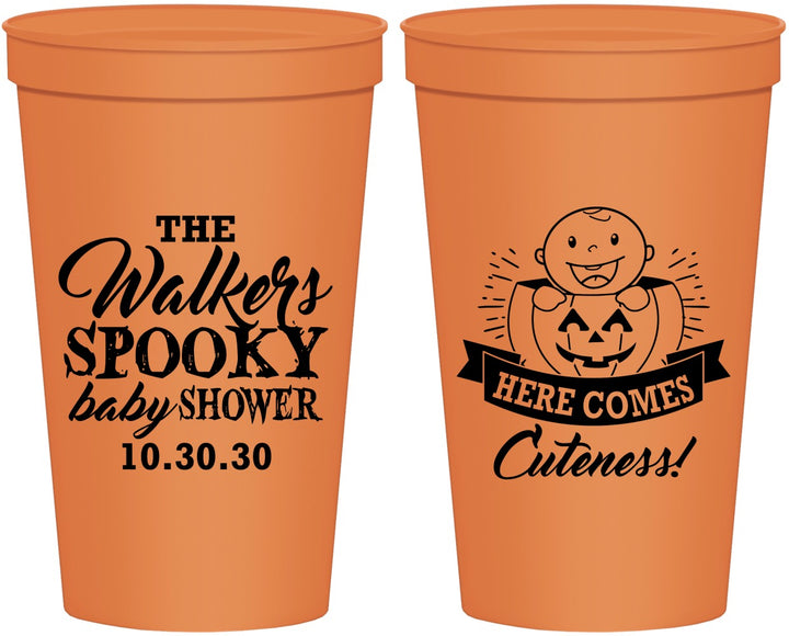 Personalized Baby Shower 22 oz Stadium Cups - Cuteness Halloween | 90089