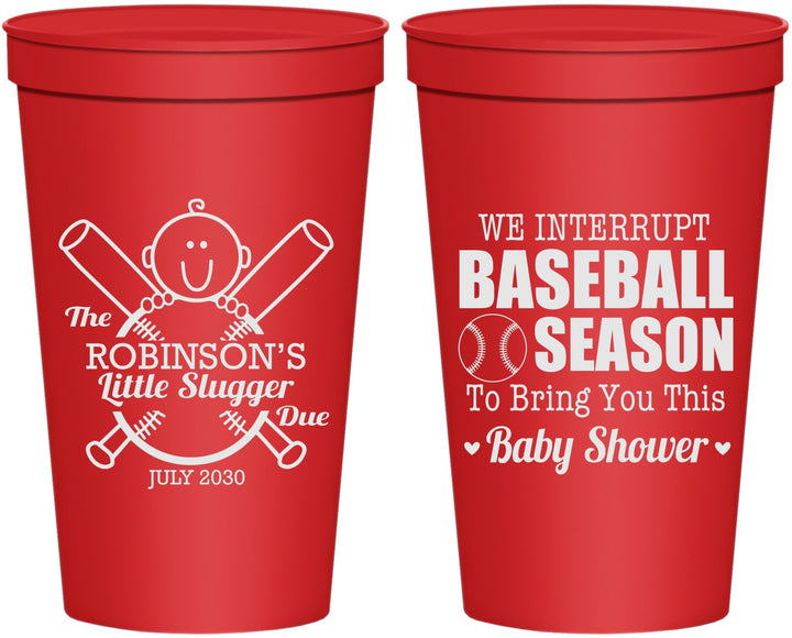 Personalized Baby Shower 22 oz Stadium Cups - Baseball | 90090