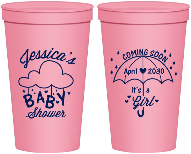 Personalized Baby Shower 22 oz Stadium Cups - April Showers May Babies | 90099