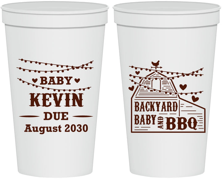 Personalized Baby Shower 22 oz Stadium Cups - Baby And Bbq | 90101