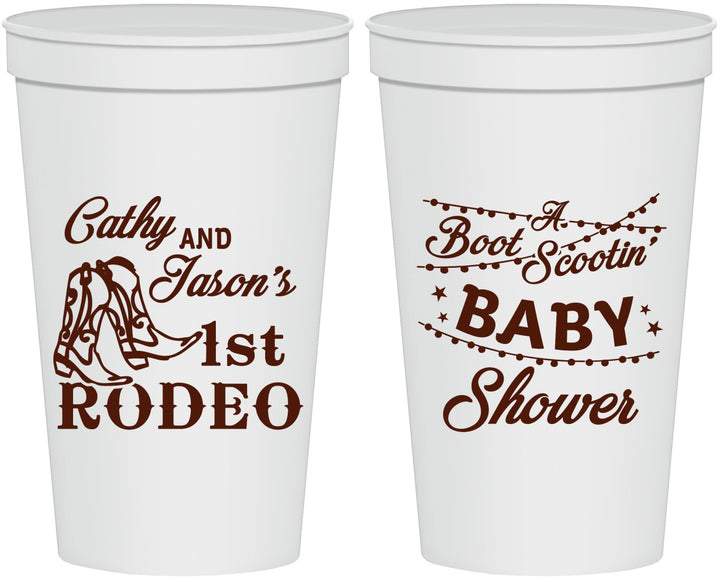 Personalized Baby Shower 22 oz Stadium Cups - Rodeo Boot Scootin | 90103