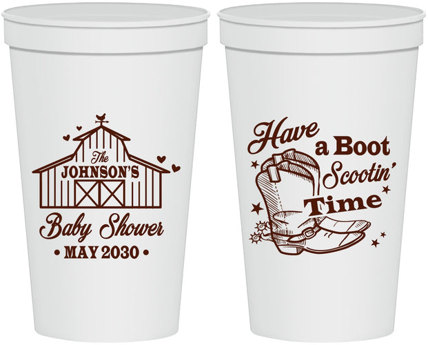 Personalized Baby Shower 22 oz Stadium Cups - Farm Country | 90107