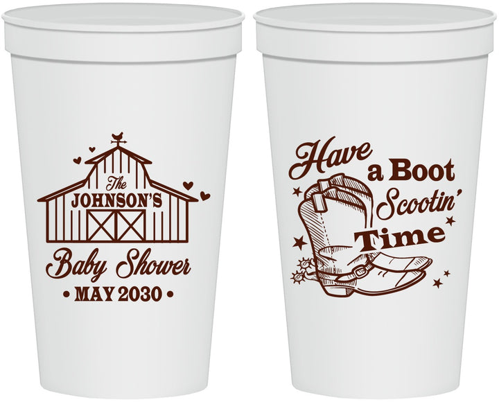 Personalized Baby Shower 22 oz Stadium Cups - Farm Country | 90107