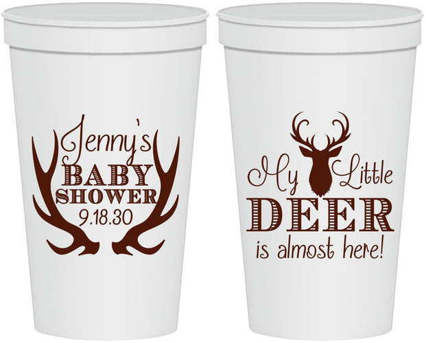 Personalized Baby Shower 22 oz Stadium Cups - My Little Deer | 90124