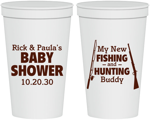 Personalized Baby Shower 22 oz Stadium Cups - Fishing Hunting | 90126