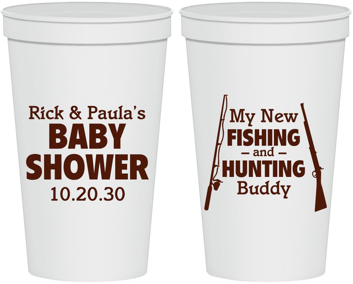 Personalized Baby Shower 22 oz Stadium Cups - Fishing Hunting | 90126