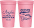 Personalized Baby Shower 22 oz Stadium Cups - Guns Or Glitter | 90130