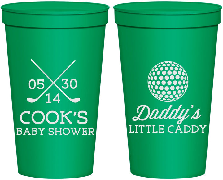Personalized Baby Shower 22 oz Stadium Cups - Golf Little Caddy | 90135