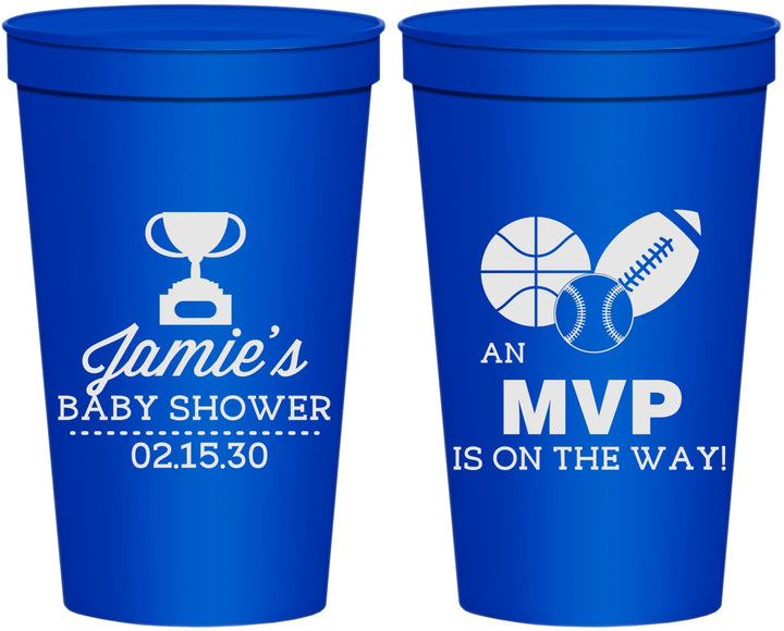 Personalized Baby Shower 22 oz Stadium Cups - Sports Mvp | 90141