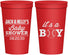 Personalized Baby Shower 22 oz Stadium Cups - Baseball Its A Boy | 90143