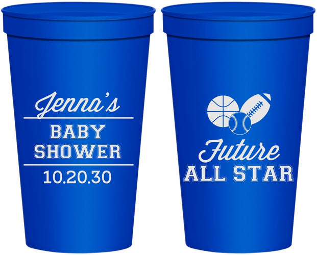 Personalized Baby Shower 22 oz Stadium Cups - Future All Star | 90146