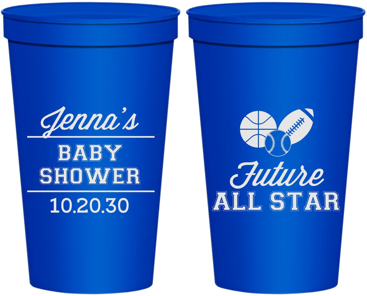 Personalized Baby Shower 22 oz Stadium Cups - Future All Star | 90146