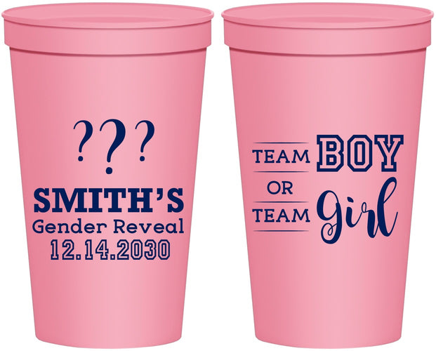 Personalized Baby Shower 22 oz Stadium Cups - Gender Reveal | 90150