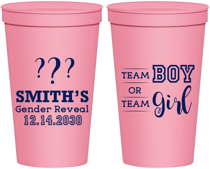 Personalized Baby Shower 22 oz Stadium Cups - Gender Reveal | 90150