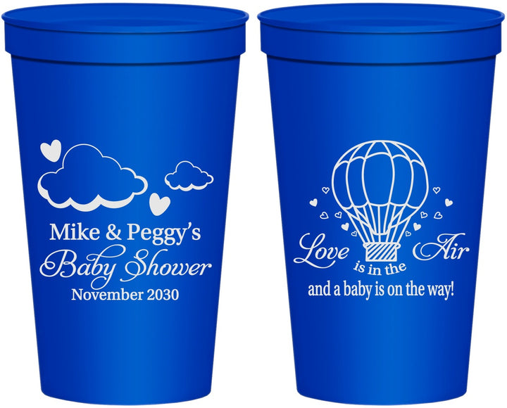 Personalized Baby Shower 22 oz Stadium Cups - Love Is In The Air | 90163
