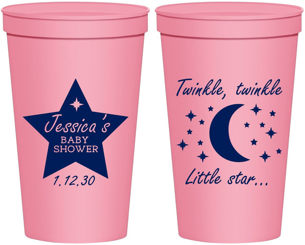 Personalized Baby Shower 22 oz Stadium Cups - Twinkle Twinkle Little Star | 90168
