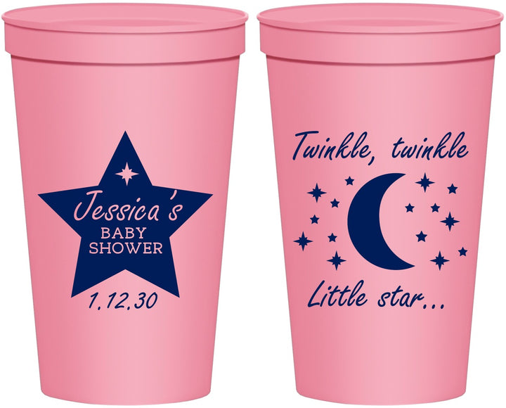 Personalized Baby Shower 22 oz Stadium Cups - Twinkle Twinkle Little Star | 90168