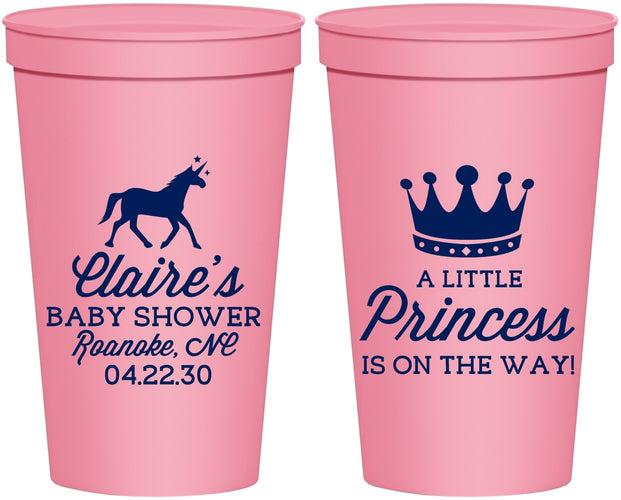 Personalized Baby Shower 22 oz Stadium Cups - Little Princess | 90174