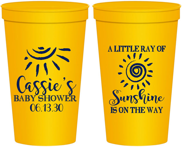 Personalized Baby Shower 22 oz Stadium Cups - Sunshine | 90179