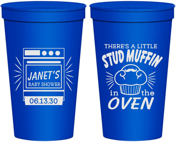Personalized Baby Shower 22 oz Stadium Cups - Stud Muffin | 90182