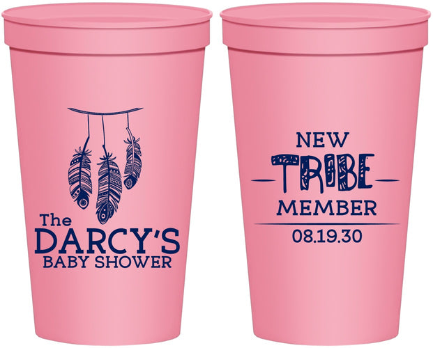 Personalized Baby Shower 22 oz Stadium Cups - Tribe Member | 90183