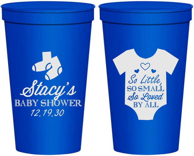 Personalized Baby Shower 22 oz Stadium Cups - Loved By All | 90188