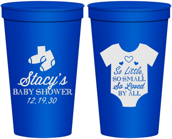 Personalized Baby Shower 22 oz Stadium Cups - Loved By All | 90188