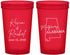 Custom Wedding 22 oz Translucent Cups - Alabama | 100