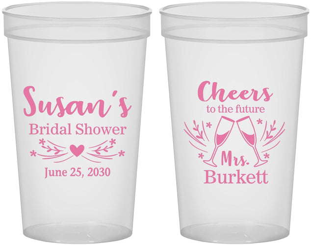 Custom Bridal Shower 22 oz Translucent Cups - Future Mrs | 100005