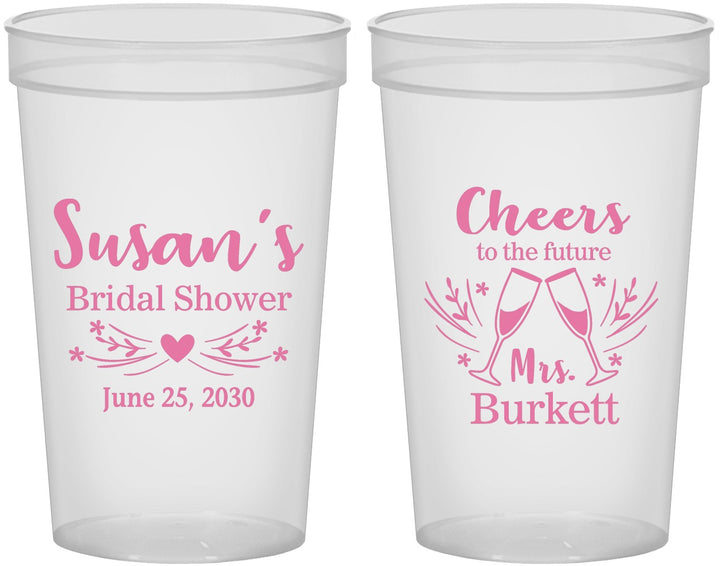 Custom Bridal Shower 22 oz Translucent Cups - Future Mrs | 100005