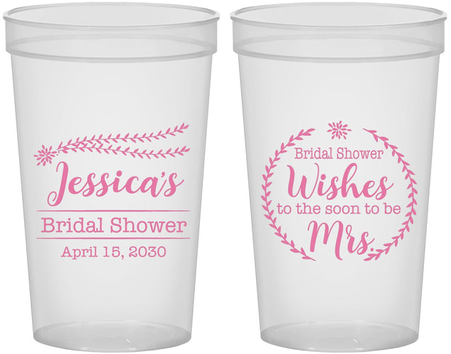 Custom Bridal Shower 22 oz Translucent Cups - Soon To Be Mrs | 100009