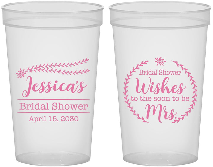 Custom Bridal Shower 22 oz Translucent Cups - Soon To Be Mrs | 100009