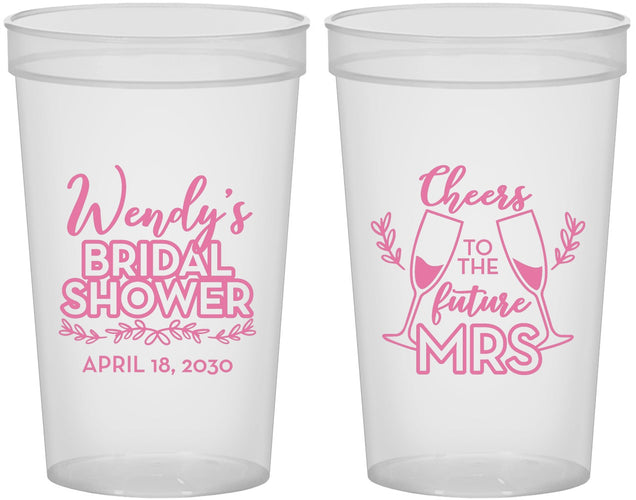 Custom Bridal Shower 22 oz Translucent Cups - Future Mrs | 100011