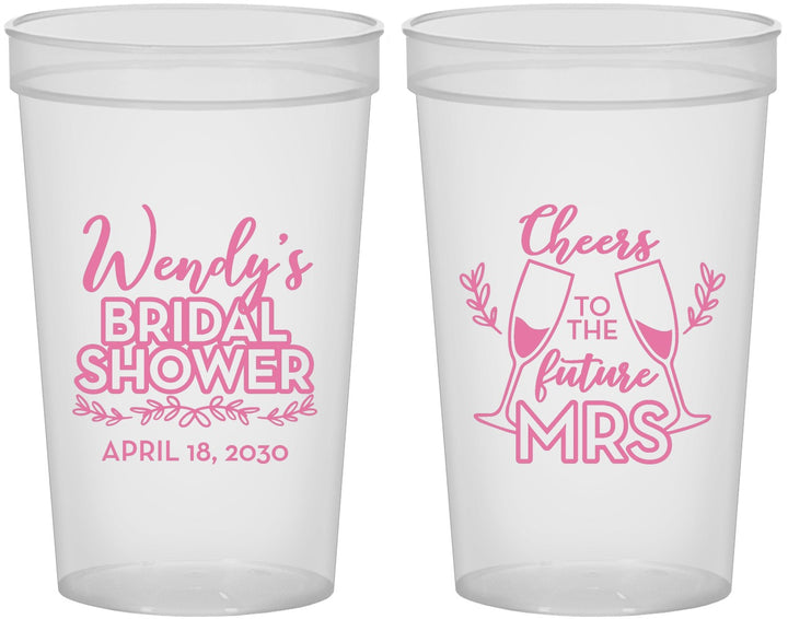 Custom Bridal Shower 22 oz Translucent Cups - Future Mrs | 100011