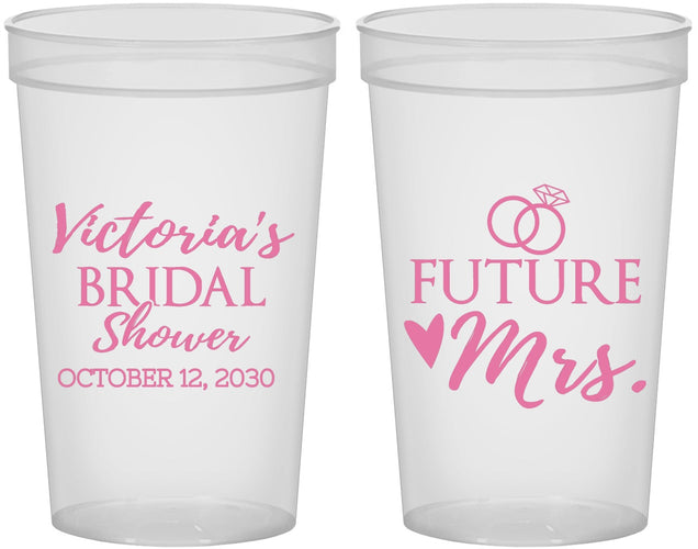 Custom Bridal Shower 22 oz Translucent Cups - Future Mrs | 100012