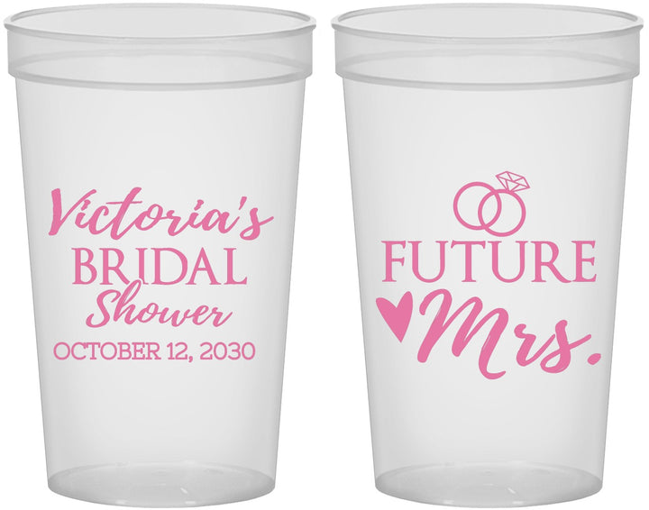 Custom Bridal Shower 22 oz Translucent Cups - Future Mrs | 100012