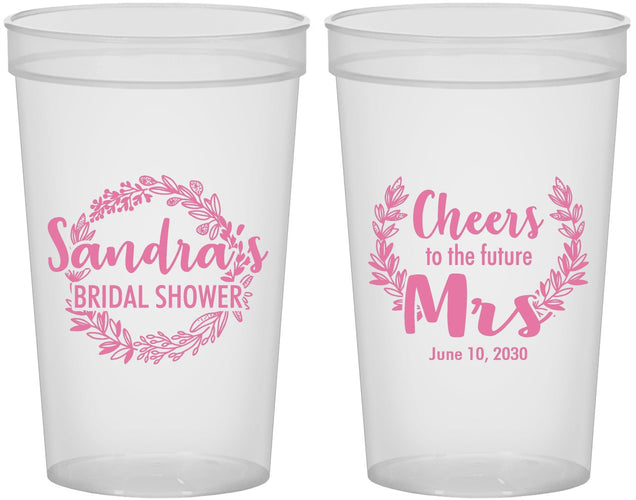 Custom Bridal Shower 22 oz Translucent Cups - Future Mrs | 100015